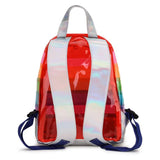 Clear PVC Waterproof Rainbow Stripes Backpack for Women