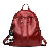 Women's Leather Backpack Travel Rucksack School Bag