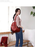 Women's Leather Backpack Travel Rucksack School Bag