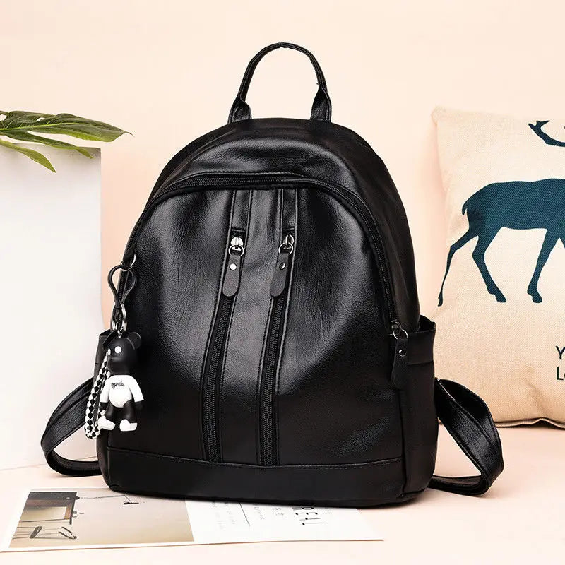 Women's Leather Backpack Travel Rucksack Shoulder Bag