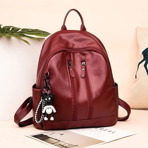 Women's Leather Backpack Travel Rucksack School Bag