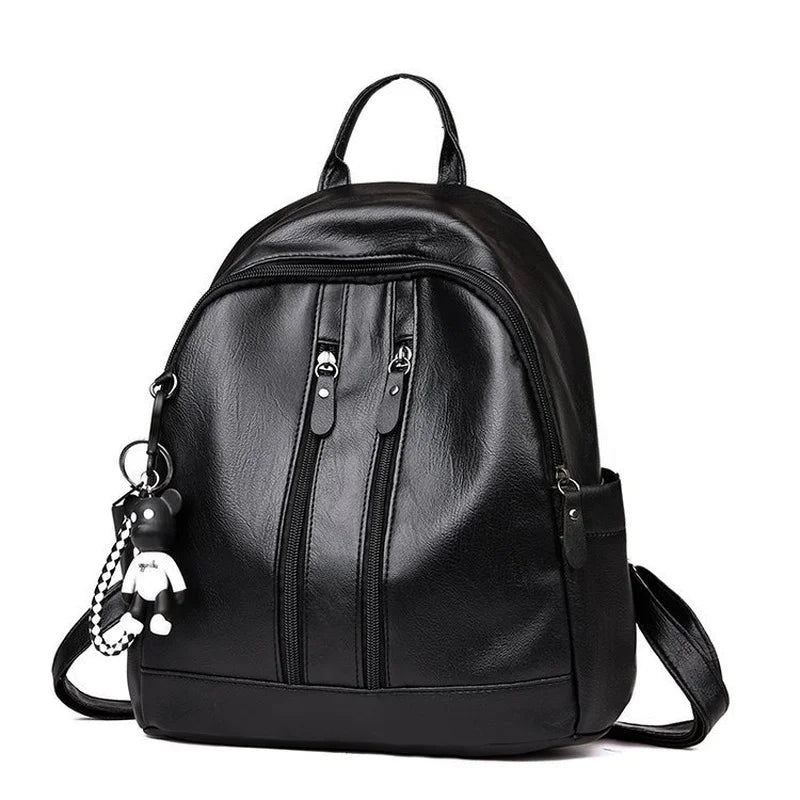 Women's Leather Backpack Travel Rucksack School Bag