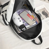 Solid Backpack School Bag For Teenage Girls Large Capacity Nylon Waterpr