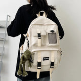 Women's Waterproof Nylon Rucksack for Teenager Student Schoolbag