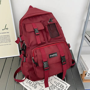 Women's Waterproof Nylon Rucksack for Teenager Student Schoolbag