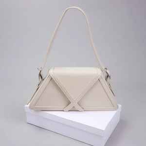 Women's Contrast Trapezoid Shoulder Bag