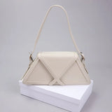 Women's Contrast Trapezoid Shoulder Bag