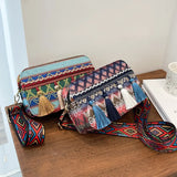 Ethnic Style One-shoulder Messenger Bag Tassel Woven Square Bag Women