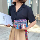 Ethnic Style One-shoulder Messenger Bag Tassel Woven Square Bag Women
