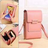 Women's Soft Leather Touch Screen Cell Phone Bag Wallet Clutch