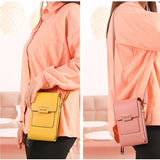 Women's Soft Leather Touch Screen Cell Phone Bag Wallet Clutch