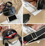Women's PU Leather Saddle Bag Fanny Pack Belly Band Shoulder Bag