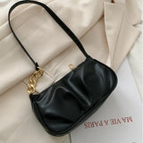 Chain Shoulder Bag PU Leather Handbag Casual Streetwear Summer Bag