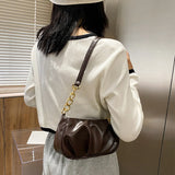 Chain Shoulder Bag Solid Zipper PU Leather Handbag Summer Bag