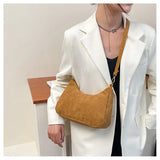 Women's Corduroy Shoulder Bag Solid Handbag Top-handle Tote Bag
