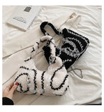 Women's Curly Plush Chain High Capacity Handbag
