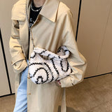 Women's Curly Plush Chain High Capacity Handbag
