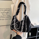 Women's Curly Plush Chain High Capacity Handbag