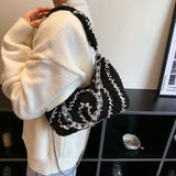 Women's Curly Plush Chain High Capacity Handbag