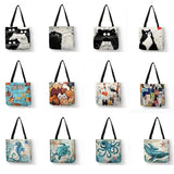 Animal Pattern Art Shoulder Bag High Capacity Women's Handbag