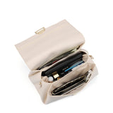 Beige Pu Leather Shoulder Bag for Women Crossbody Purses Handbags