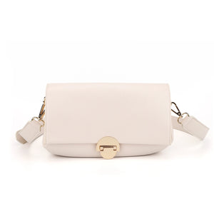 Beige Pu Leather Shoulder Bag for Women Crossbody Purses Handbags
