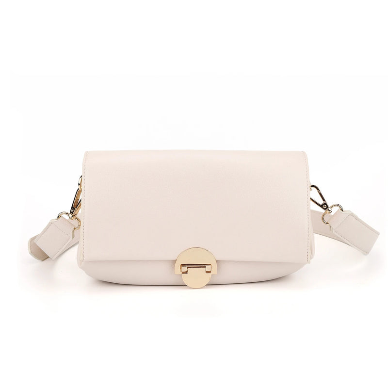 Beige Pu Leather Shoulder Bag for Women Crossbody Purses Handbags