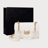 Rhombic Leather Crossbody Bag Chain Small Messenger Bag