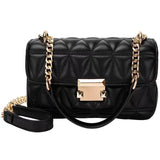 Rhombic Leather Crossbody Bag Chain Small Messenger Bag