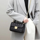 Rhombic Leather Crossbody Bag Chain Small Messenger Bag