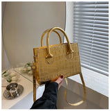 Crocodile Pattern Shoulder Bag All-match Handbags for Women Leather Tote Bag