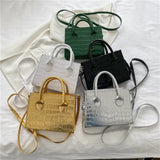 Crocodile Pattern Shoulder Bag All-match Handbags for Women Leather Tote Bag