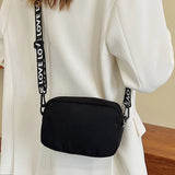 Nylon Crossbody Bag Casual Handbags Zipper Closure Solid Color