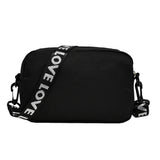 Nylon Crossbody Bag Casual Handbags Zipper Closure Solid Color