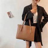 Women's PU Leather Shoulder Bag Casual Large Capacity Tote Handbags