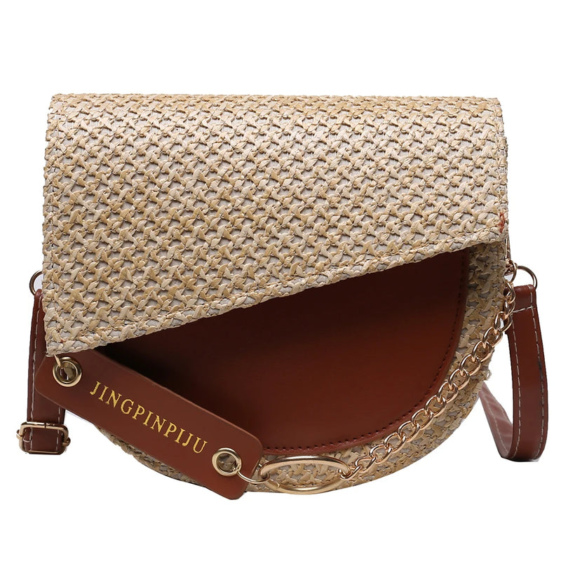 Women?s Bag PU Leather Woven Patchwork Shoulder Crossbody Messenger Saddle Bags