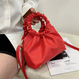 Women's Bag PU Wrinkled Crossbody Female Bag Messenger Shoulder Handbag