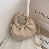 Women's Bag PU Wrinkled Crossbody Female Bag Messenger Shoulder Handbag