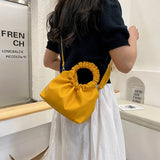 Women's Bag PU Wrinkled Crossbody Female Bag Messenger Shoulder Handbag