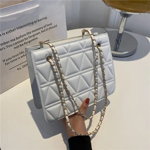 Leather Chain Shoulder Bag for Women Messenger Female Bag