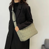 Quilted Rhombus Pattern Handbag Shoulder Crossbody Tote Satchel Purse