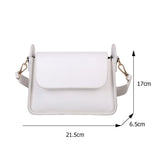 Women's PU Leather Shoulder Bag Solid Color Small Square Flap Purse