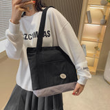 Canvas Patchwork Shoulder Bag Large Tote Handbags