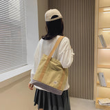 Canvas Patchwork Shoulder Bag Large Tote Handbags