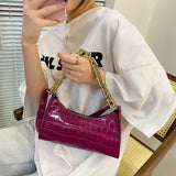 Women's Crocodile Pattern Chain Bag for Travel