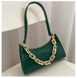 Women's Crocodile Pattern Chain Bag for Travel
