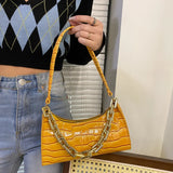 Women's Crocodile Pattern Chain Bag for Travel