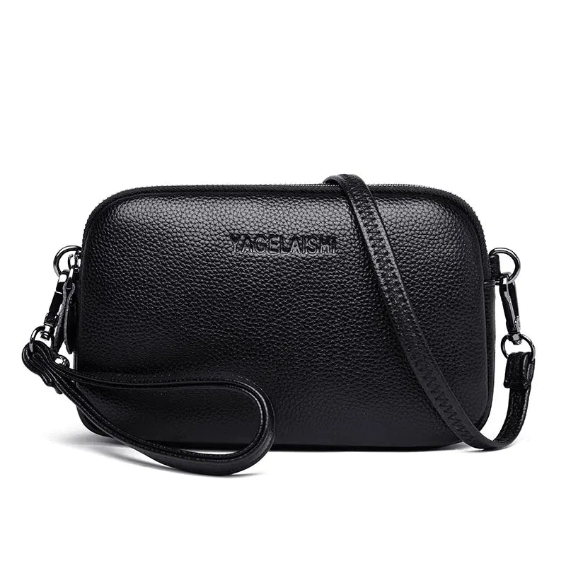 Leather Crossbody Shoulder Bag Solid Color Small Handbag