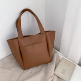 Women's Large Capacity PU Leather Shoulder Tote Pack