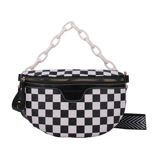 Women's Belt Bag Shoulder Bag Female Chains Crossbody Bag PU Leather
